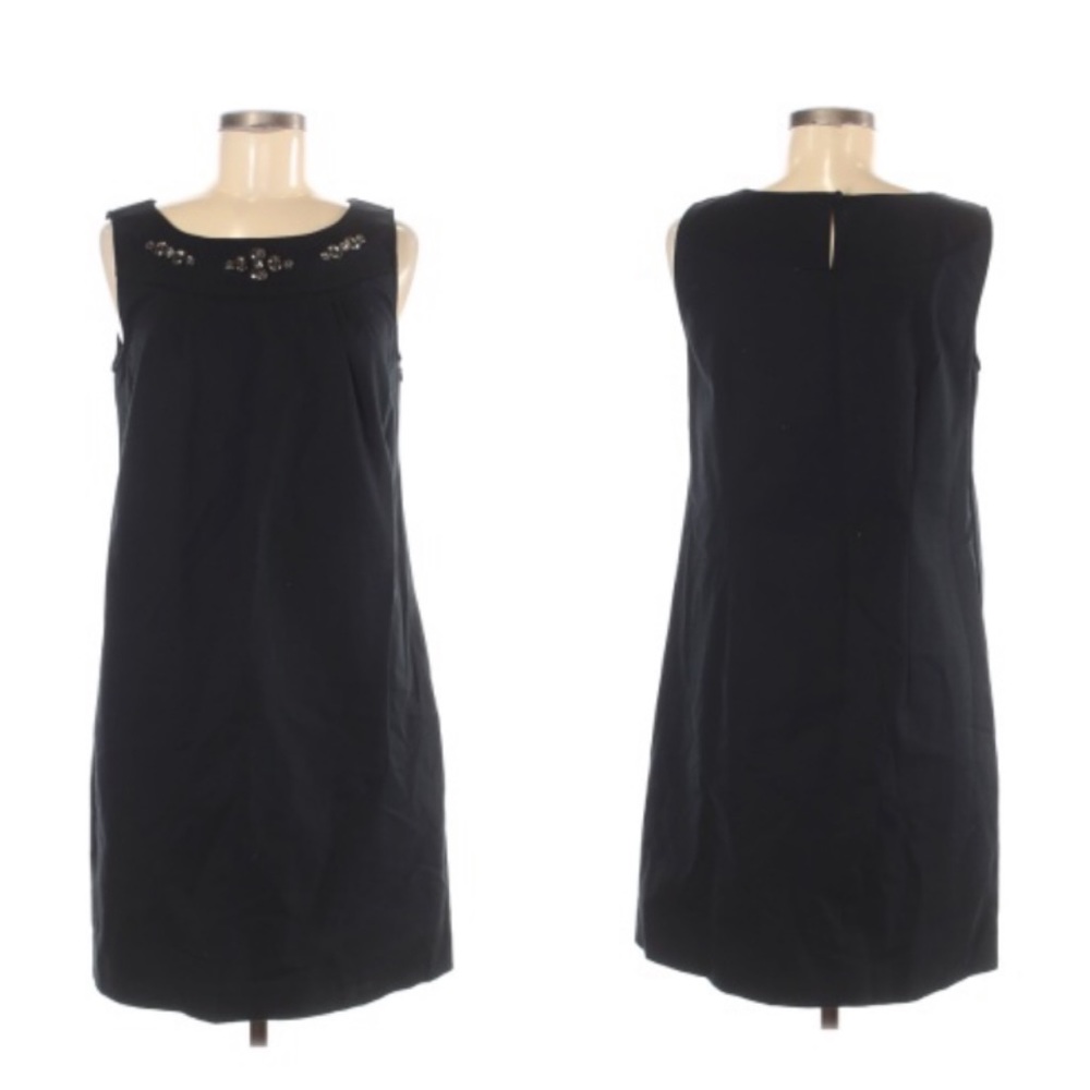Ann Taylor Black Rhinestone Collar Dress Size 8